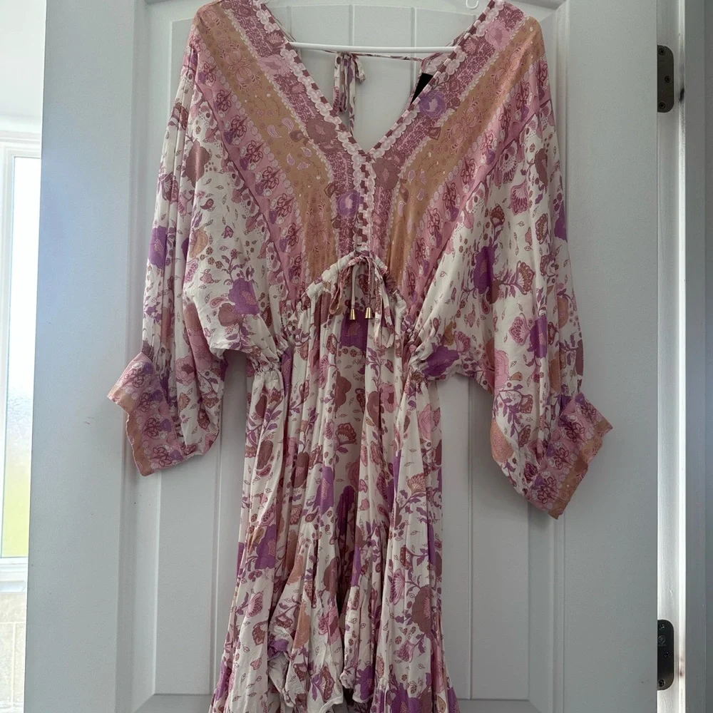 Aakaa Pink and Purple Floral Dress - Picture 1 of 3
